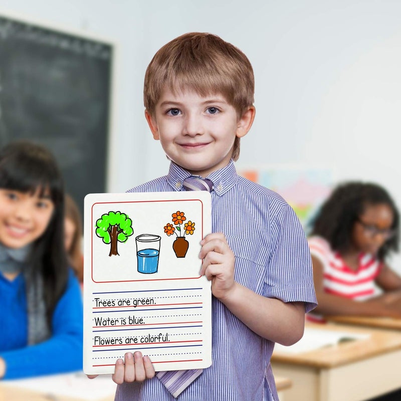 Scribbledo Double Sided Whiteboard 9â€x12â€ Story Lined Dry Erase Board for Kids Writing Board Age 3-5 Practice Drawing Small White Board Teacher Elementary Grade 1 Kindergarten Preschool - Image 4